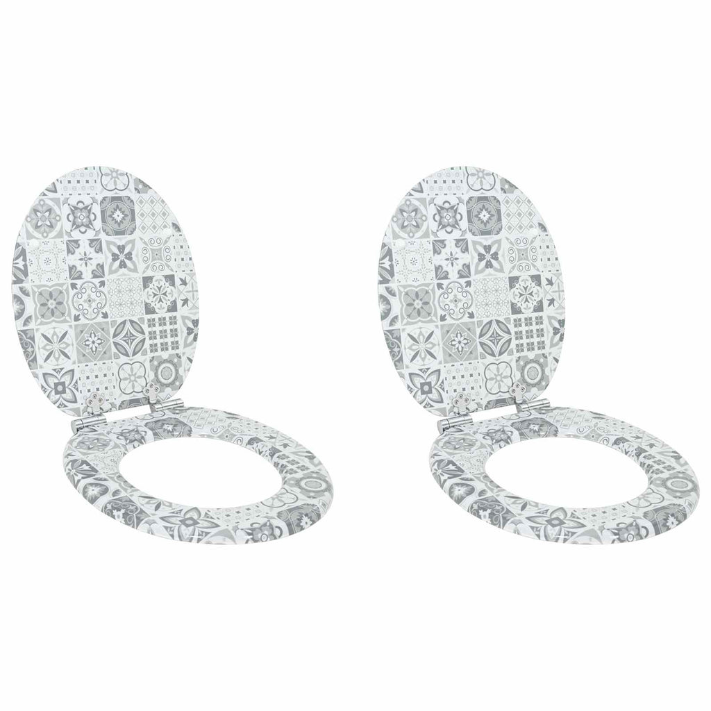 vidaXL Deska toaletowa z samoodblokowaniem 2 pcs 44 x 38 cm Płyta MDF