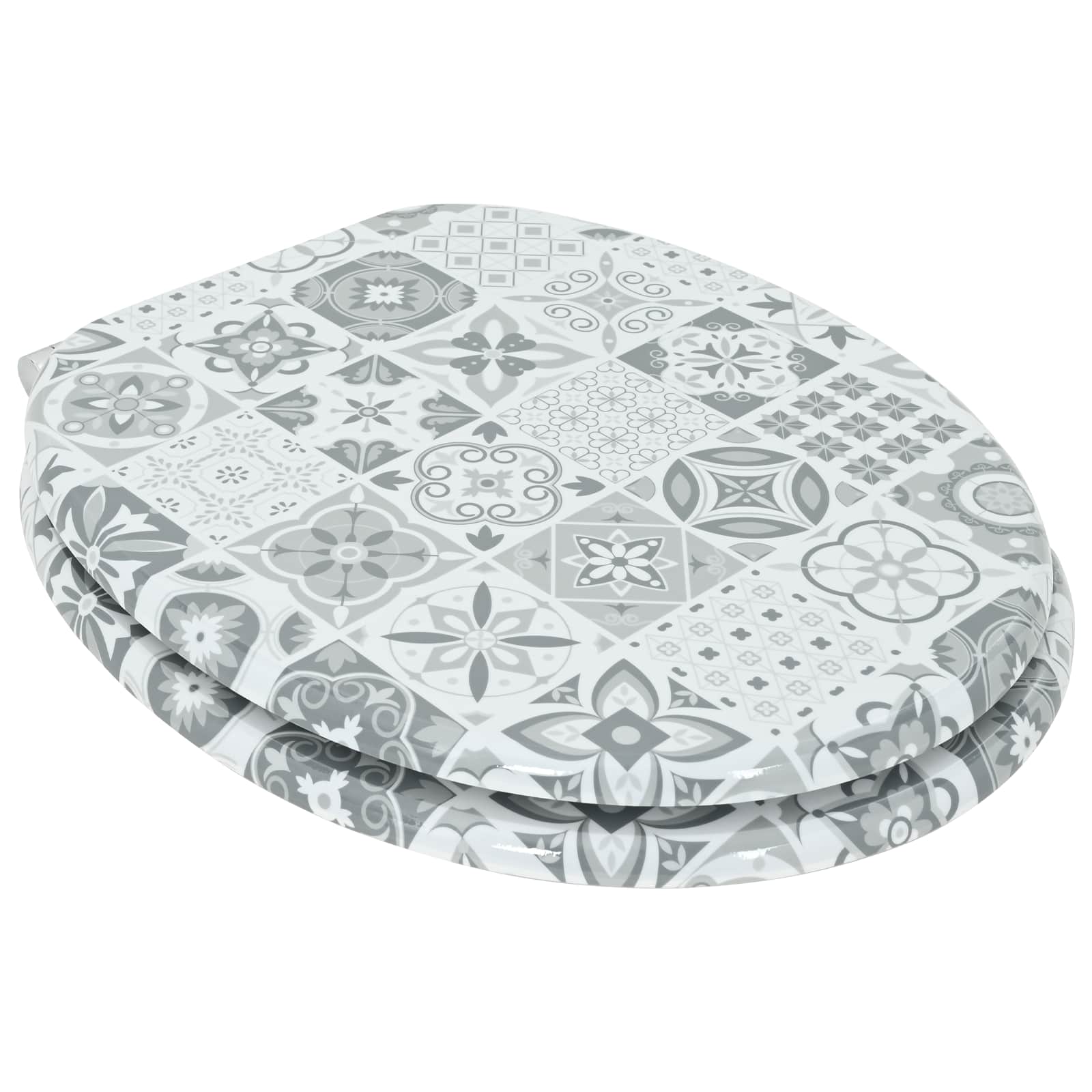 vidaXL Deska toaletowa z samoodblokowaniem 2 pcs 44 x 38 cm Płyta MDF