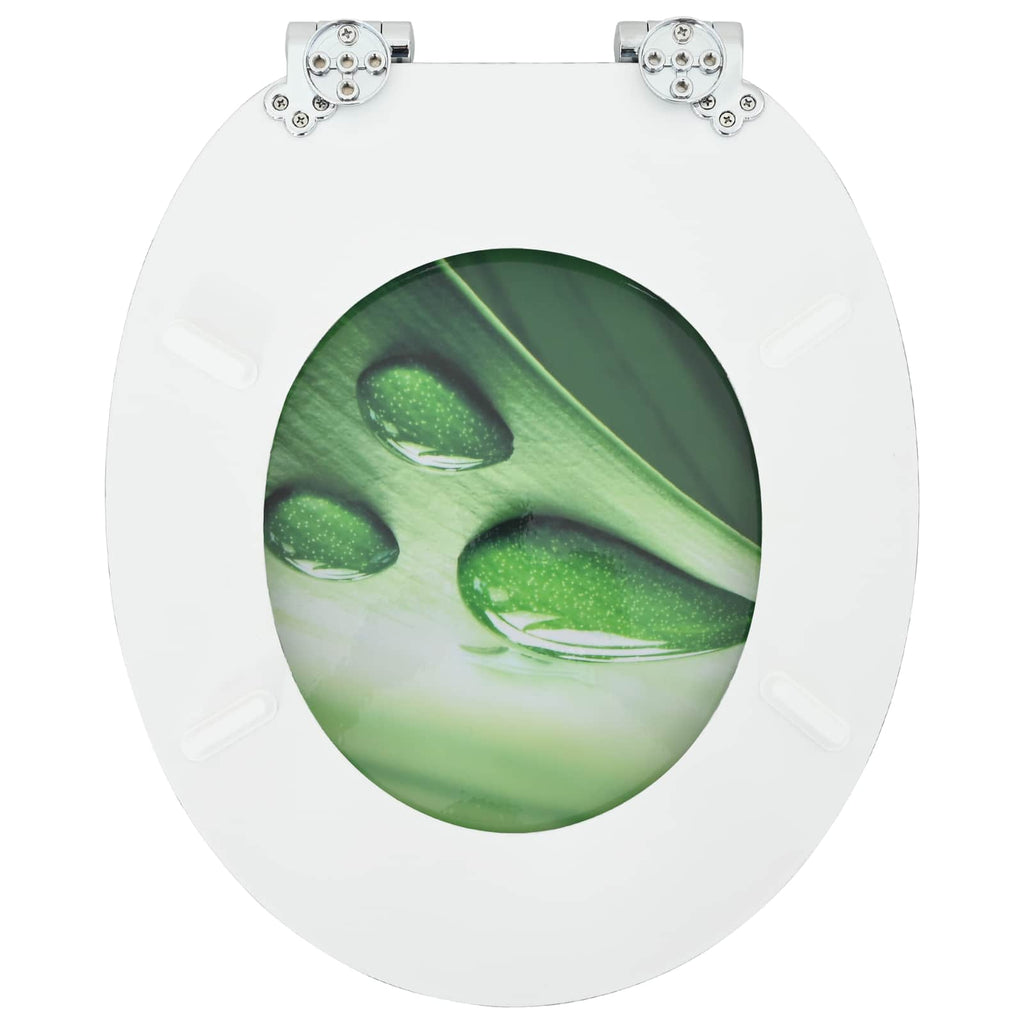 vidaXL Deska toaletowa z samoodblokowaniem 2 pcs Zielony krople
