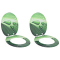 vidaXL Deska toaletowa z samoodblokowaniem 2 pcs Zielony krople