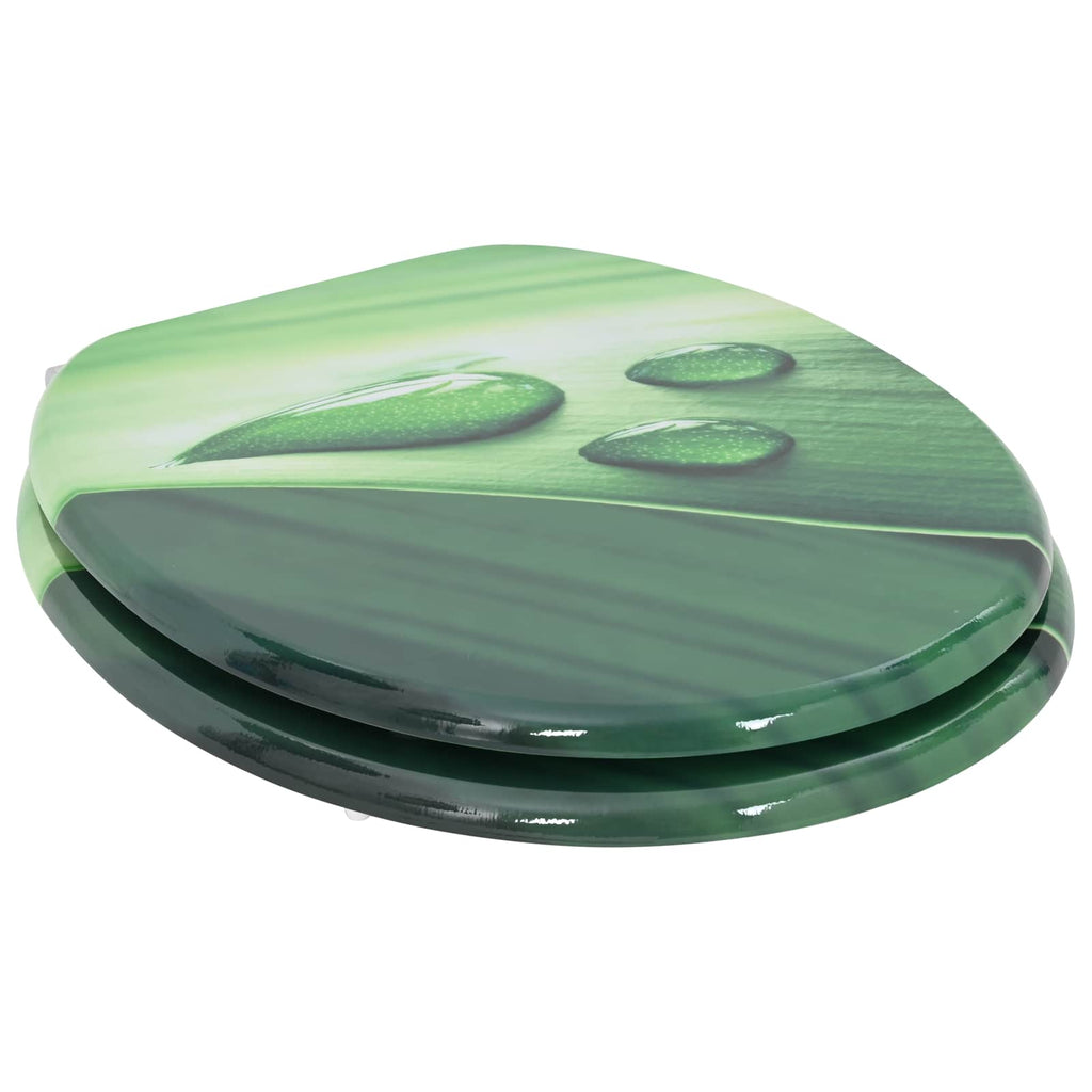 vidaXL Deska toaletowa z samoodblokowaniem 2 pcs Zielony krople