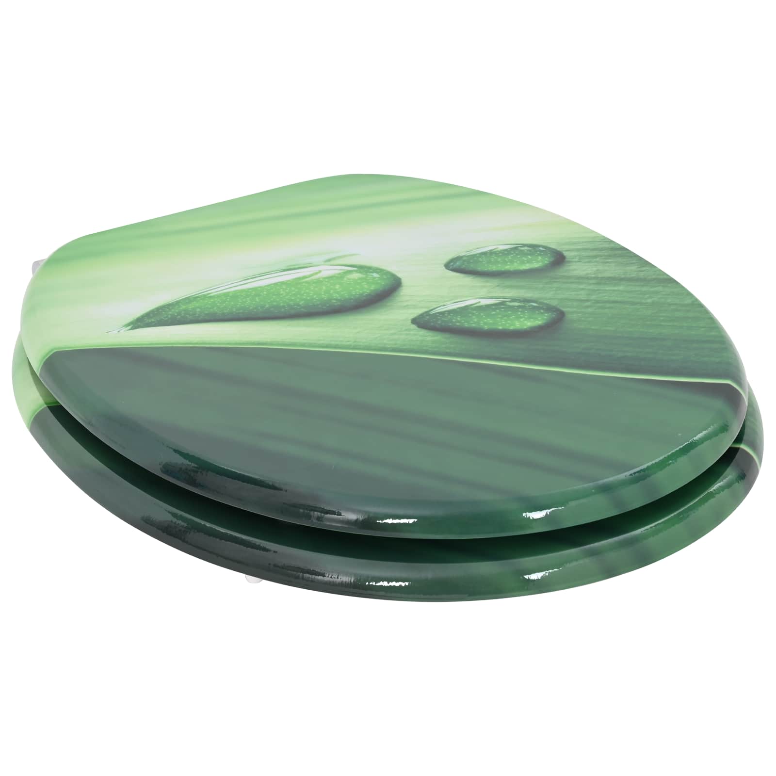 vidaXL Deska toaletowa z samoodblokowaniem 2 pcs Zielony krople