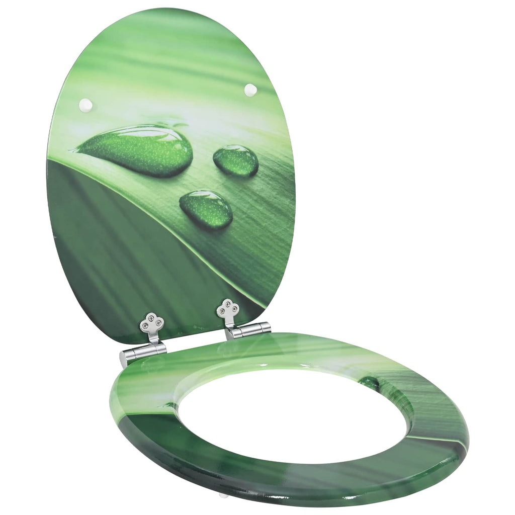 vidaXL Deska toaletowa z samoodblokowaniem 2 pcs Zielony krople