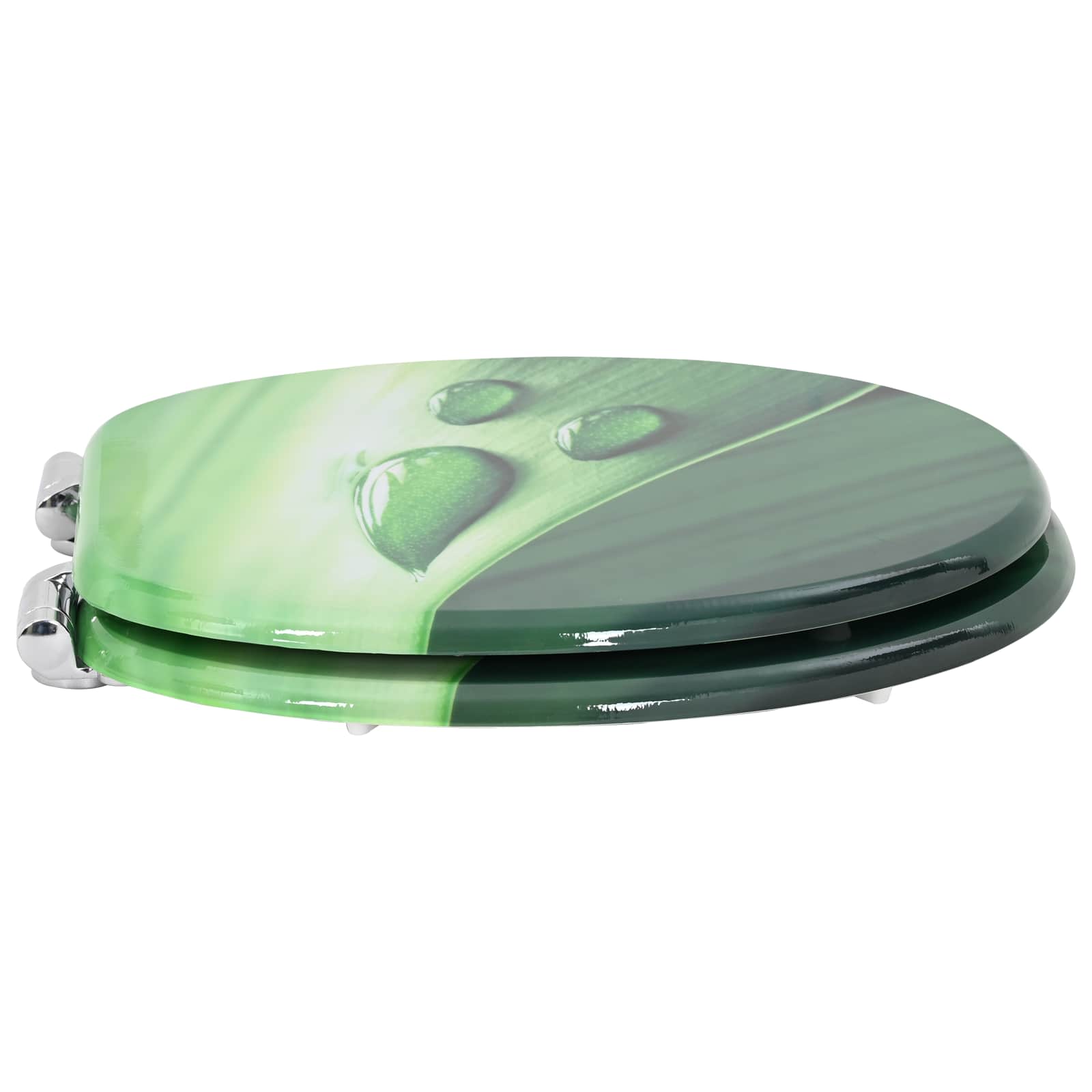 vidaXL Deska toaletowa z samoodblokowaniem 2 pcs Zielony krople