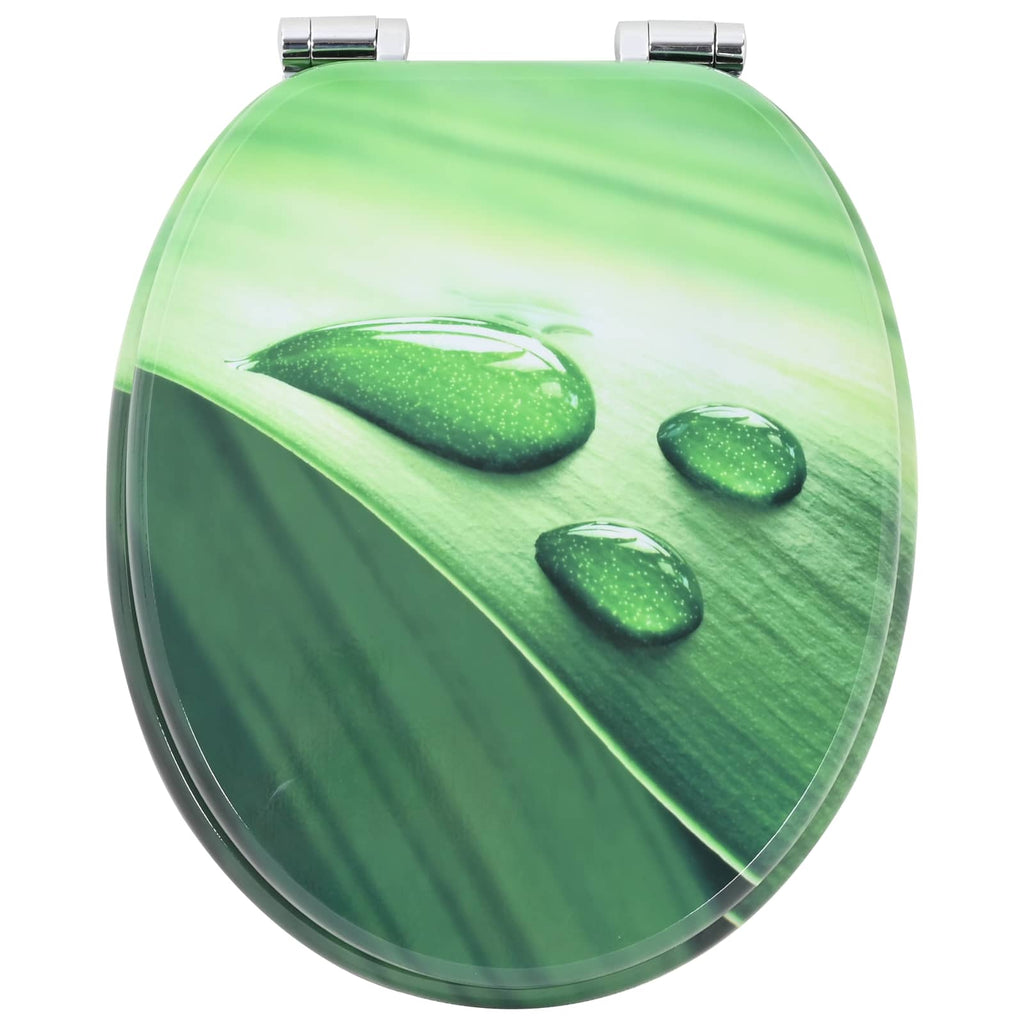 vidaXL Deska toaletowa z samoodblokowaniem 2 pcs Zielony krople