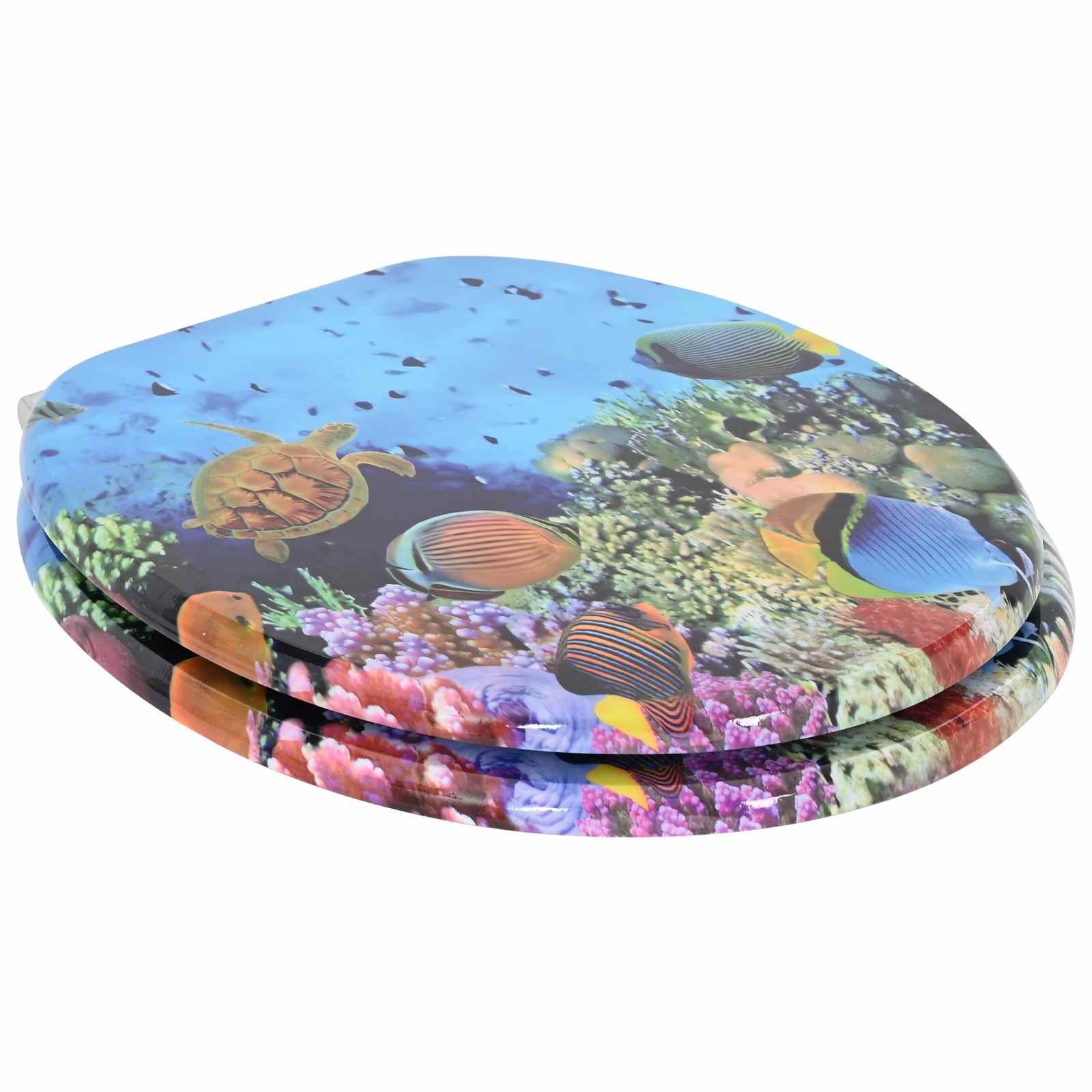 vidaXL Deska toaletowa z samoodblokowaniem 2 pcs 44 x 38 cm Płyta MDF