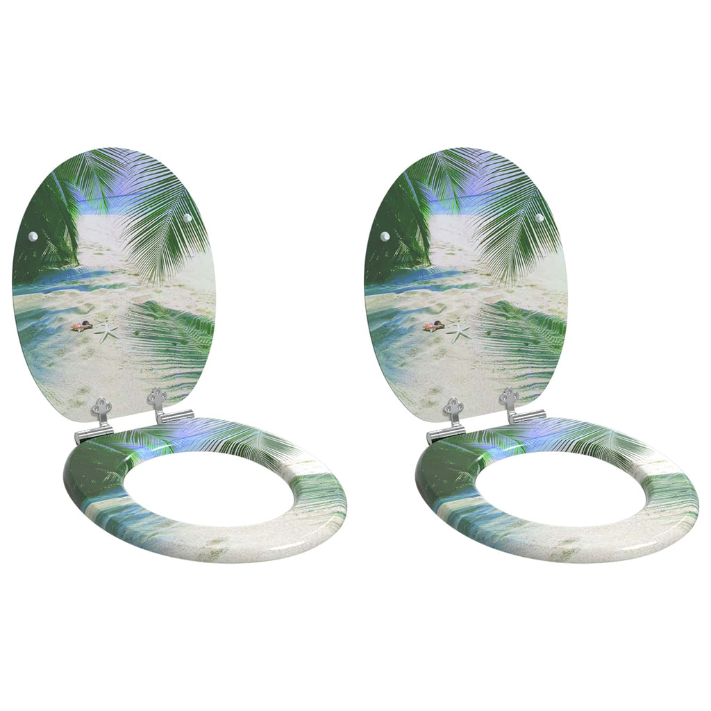 vidaXL Deska toaletowa z samoodblokowaniem 2 pcs Zielony 44 x 38 cm