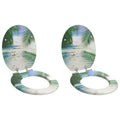 vidaXL Deska toaletowa z samoodblokowaniem 2 pcs Zielony 44 x 38 cm