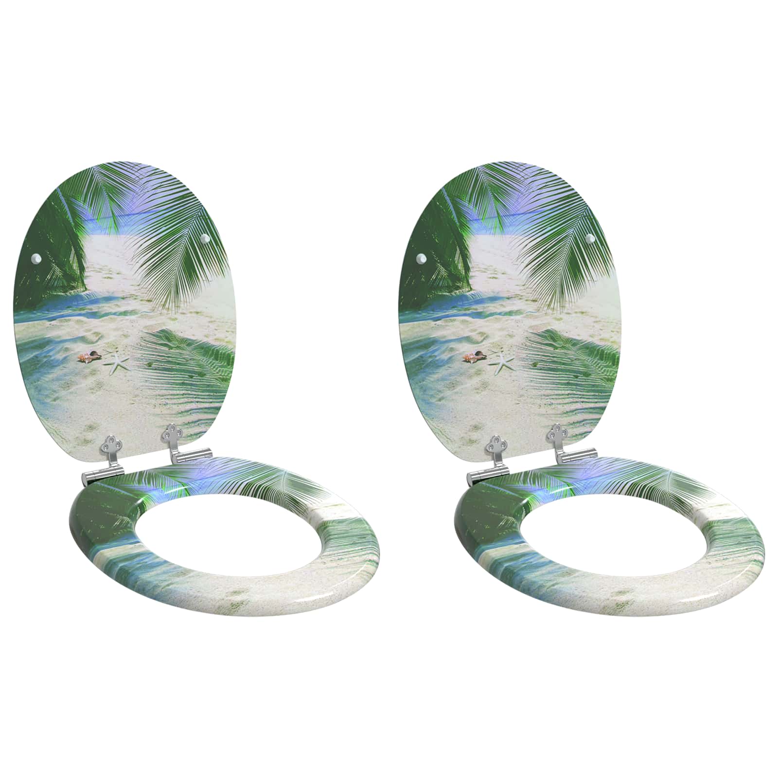 vidaXL Deska toaletowa z samoodblokowaniem 2 pcs Zielony 44 x 38 cm