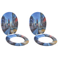 vidaXL Deska toaletowa z samoodblokowaniem 2 pcs Szary 44 x 38 cm