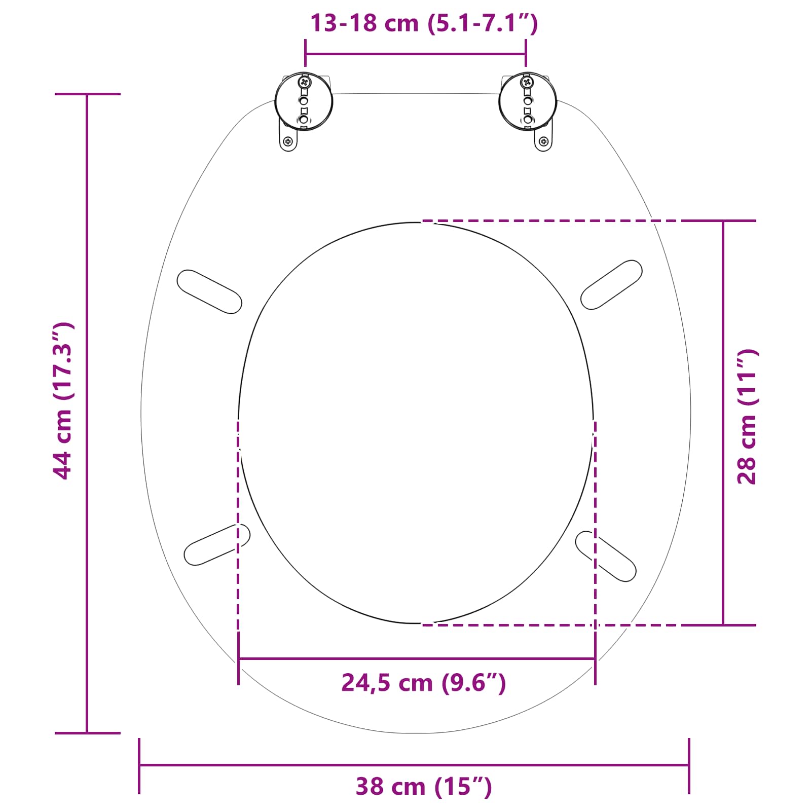 vidaXL Deska toaletowa z samoodblokowaniem 2 pcs Szary 44 x 38 cm