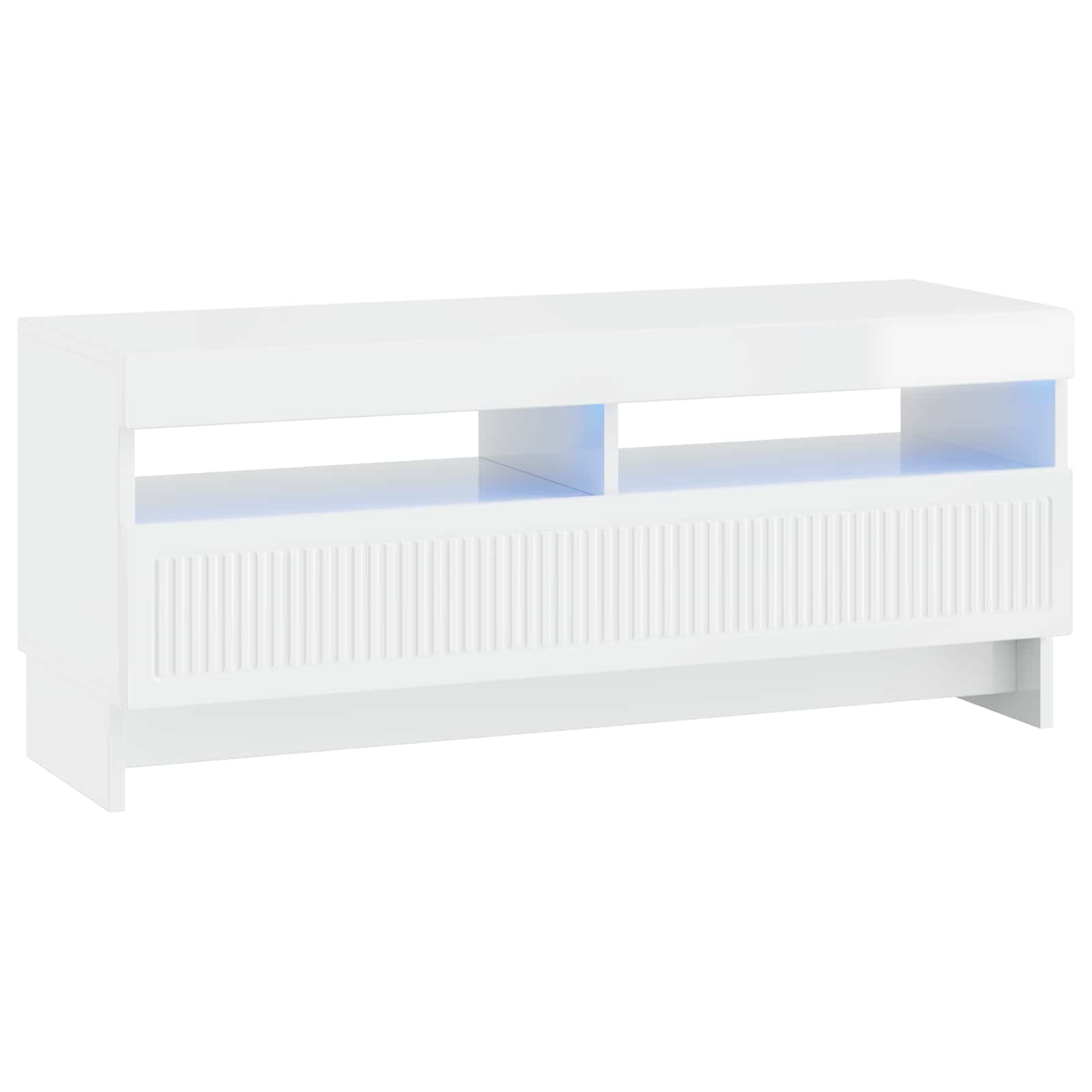vidaXL 5-częściowa szafka RTV z LED Biały wysoki połysk