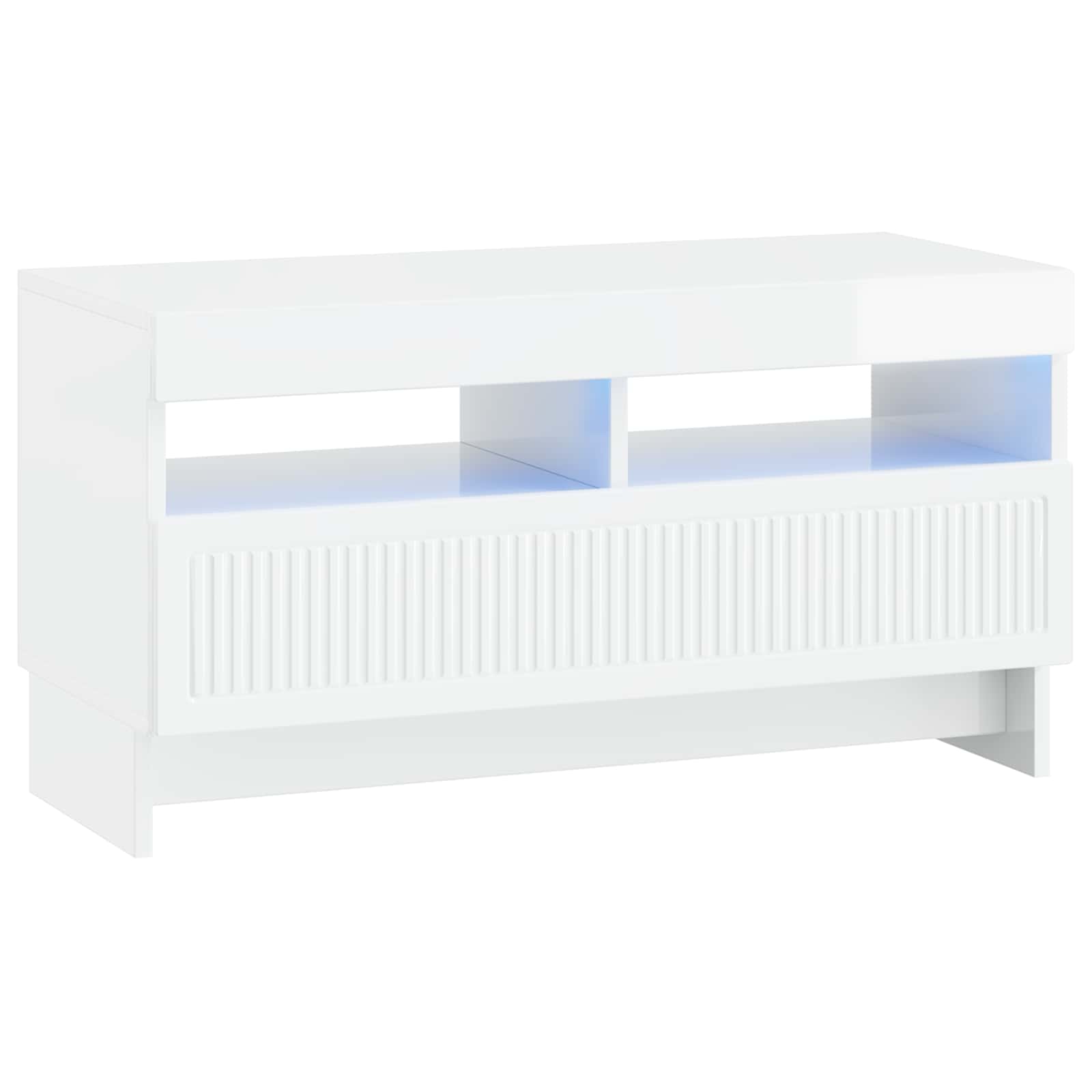 vidaXL 5-częściowa szafka RTV z LED Biały wysoki połysk
