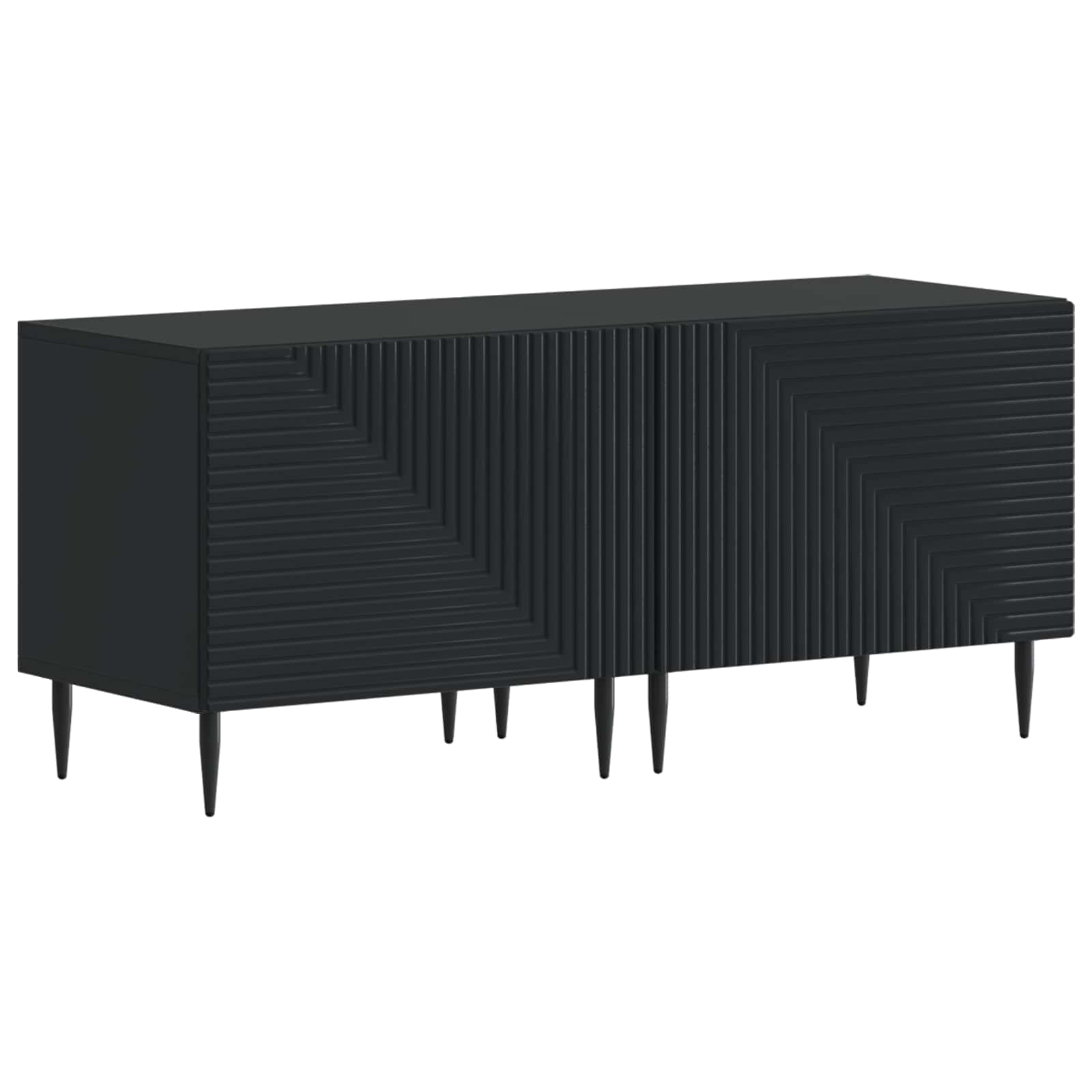 vidaXL Zestaw 3-częściowy szafki RTV z LED Czarny Drewno inżynieryjne