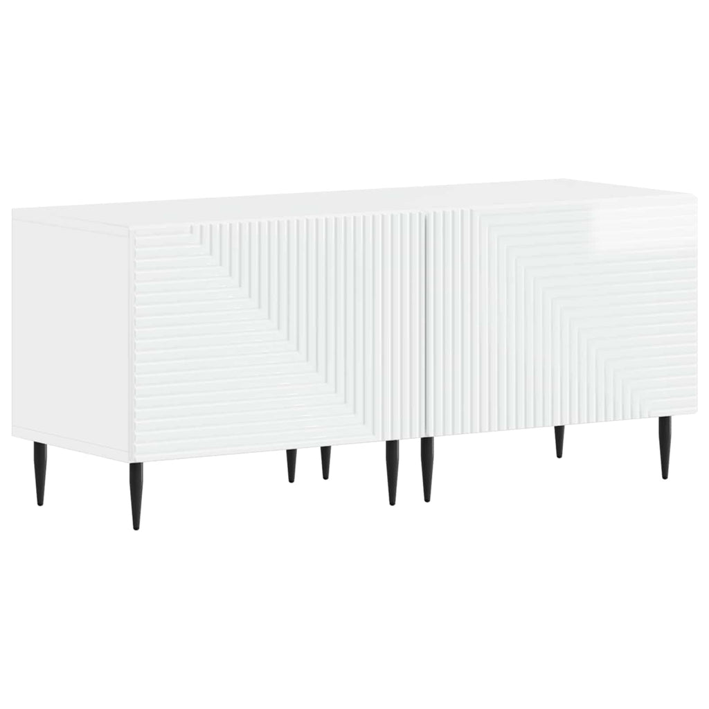 vidaXL Zestaw 3-częściowy szafki RTV z LED Biały wysoki połysk