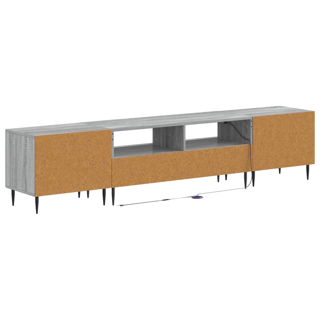 vidaXL Zestaw 3-częściowy szafki RTV z LED Szary Sonoma