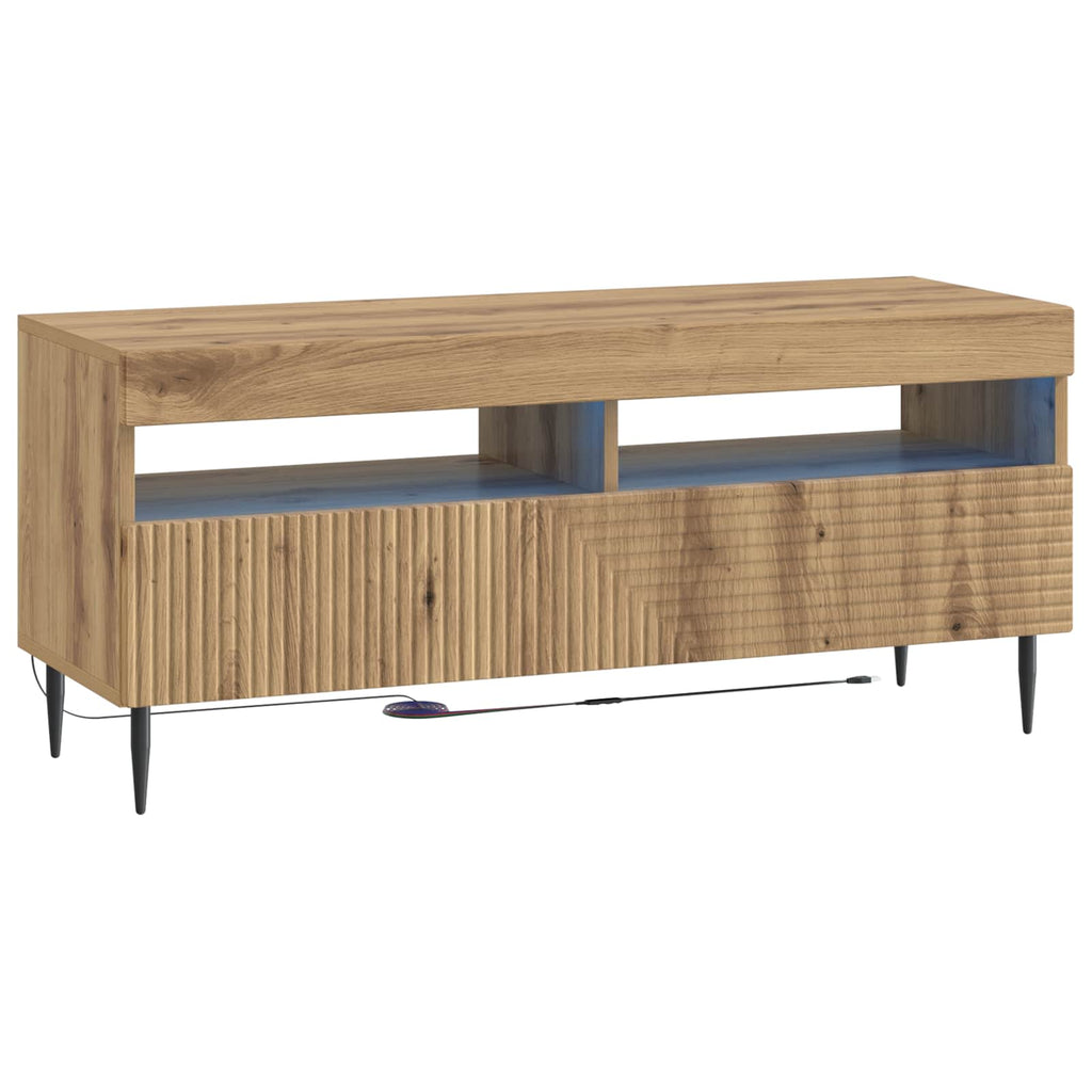 vidaXL Zestaw 3-częściowy szafki RTV z LED Dąb artisan