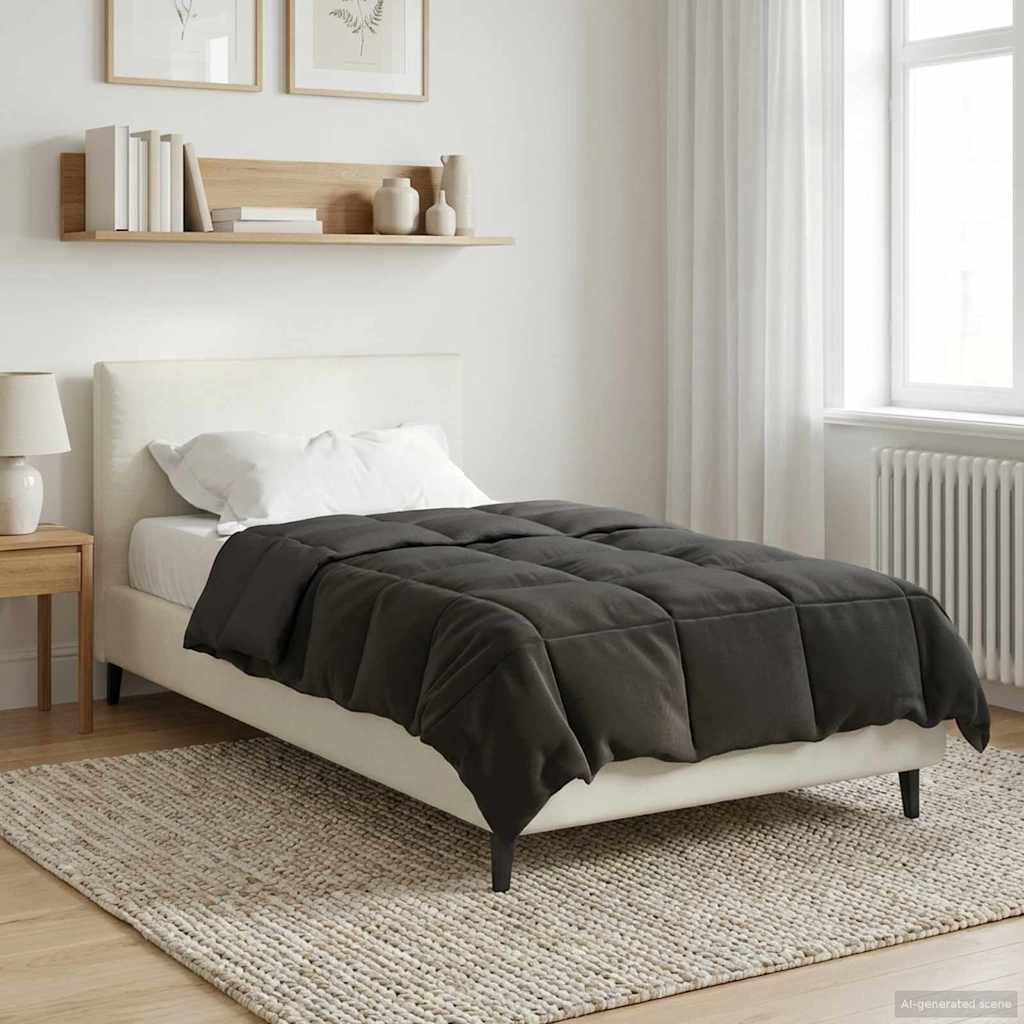 vidaXL Letni Kołdra Kwiłtowany Antracyt 135 x 200 cm Mikrofibra