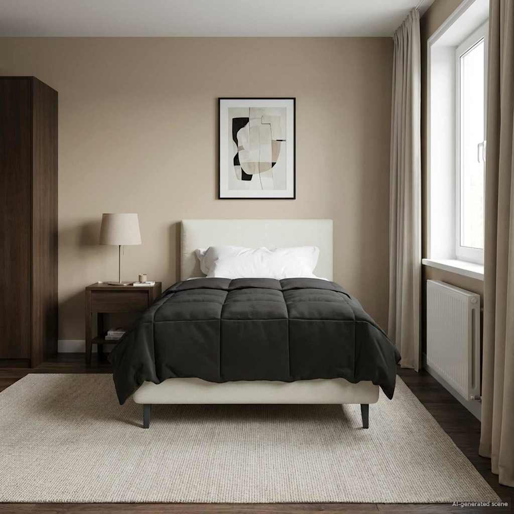 vidaXL Letni Kołdra Kwiłtowany Antracyt 135 x 200 cm Mikrofibra