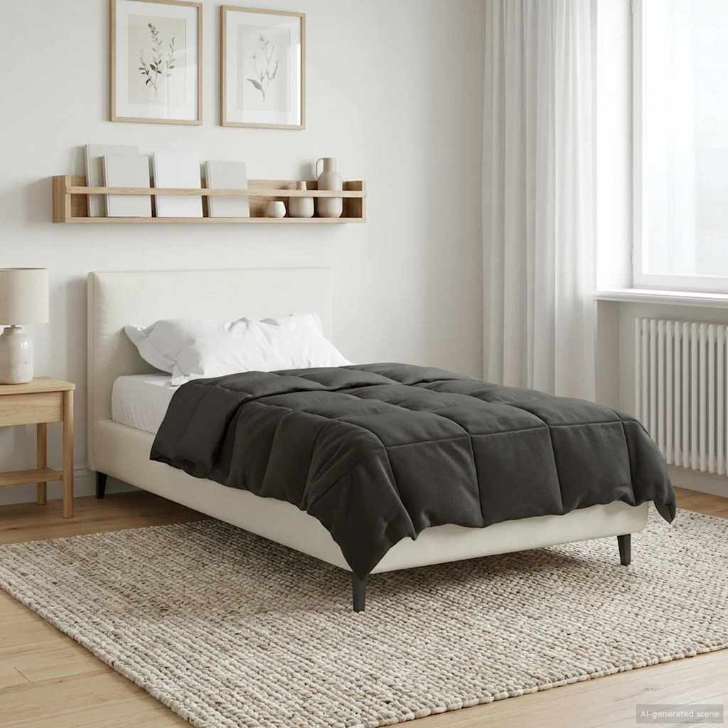 vidaXL Letni Kołdra Kwiłtowany Antracyt 140 x 200 cm Mikrofibra