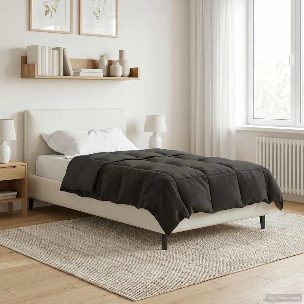 vidaXL Letni Kołdra Kwiłtowany Antracyt 155 x 200 cm Mikrofibra