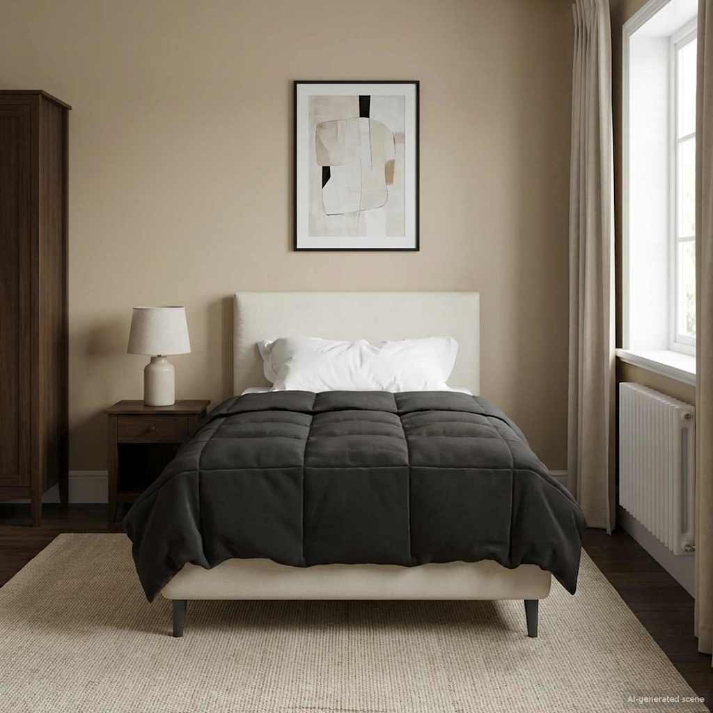 vidaXL Letni Kołdra Kwiłtowany Antracyt 155 x 200 cm Mikrofibra