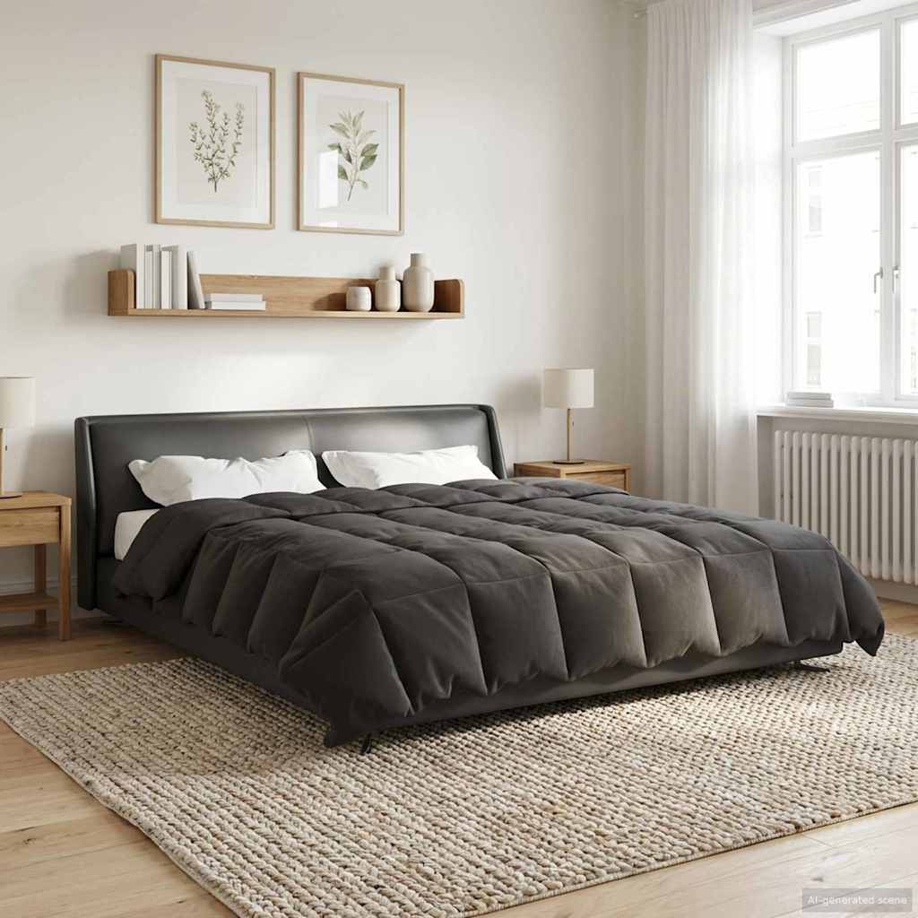 vidaXL Letni Kołdra Kwiłtowany Antracyt 200 x 200 cm Mikrofibra