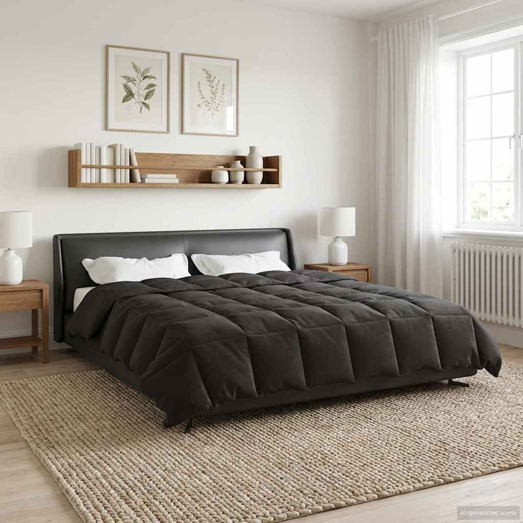 vidaXL Letni Kołdra Kwiłtowany Antracyt 200 x 240 cm Mikrofibra