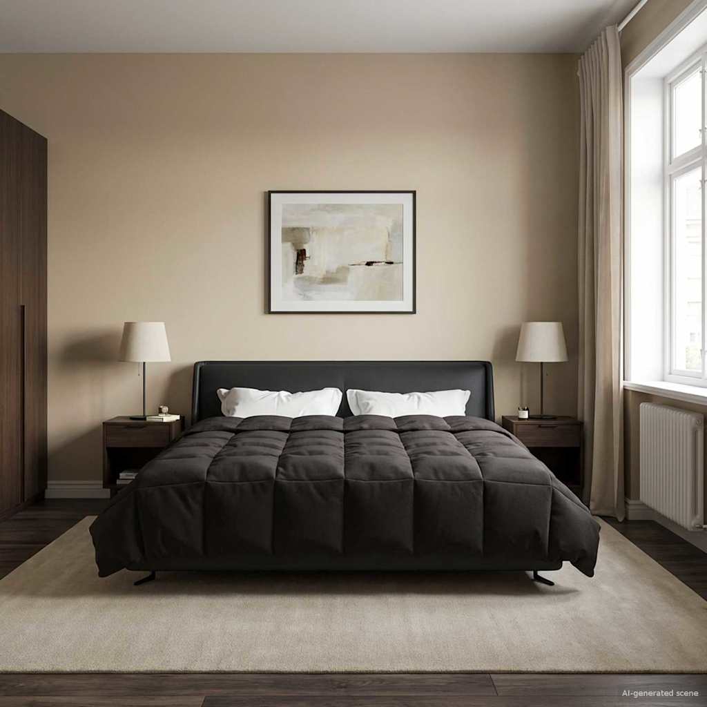 vidaXL Letni Kołdra Kwiłtowany Antracyt 200 x 240 cm Mikrofibra