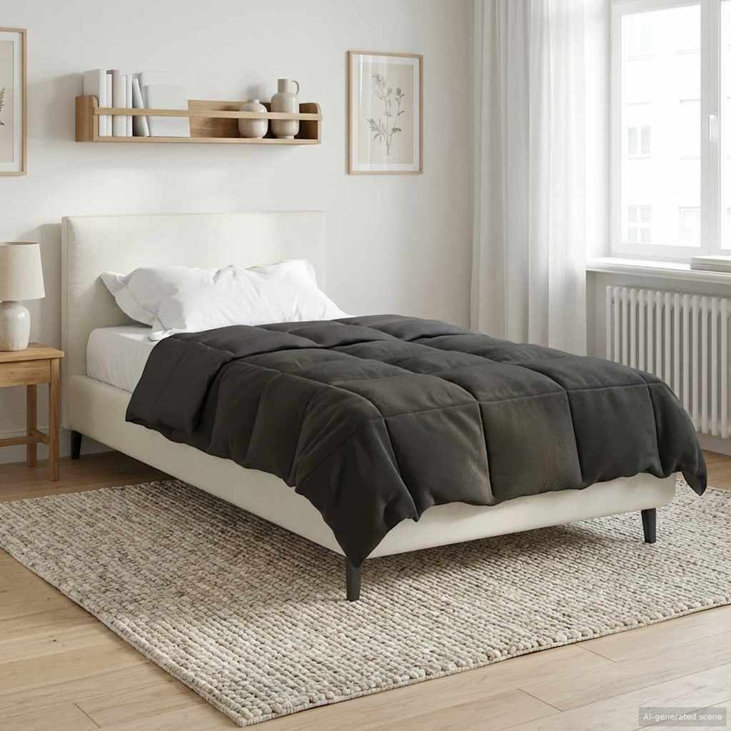 vidaXL Letni Kołdra Kwiłtowany Antracyt 140 x 220 cm Mikrofibra