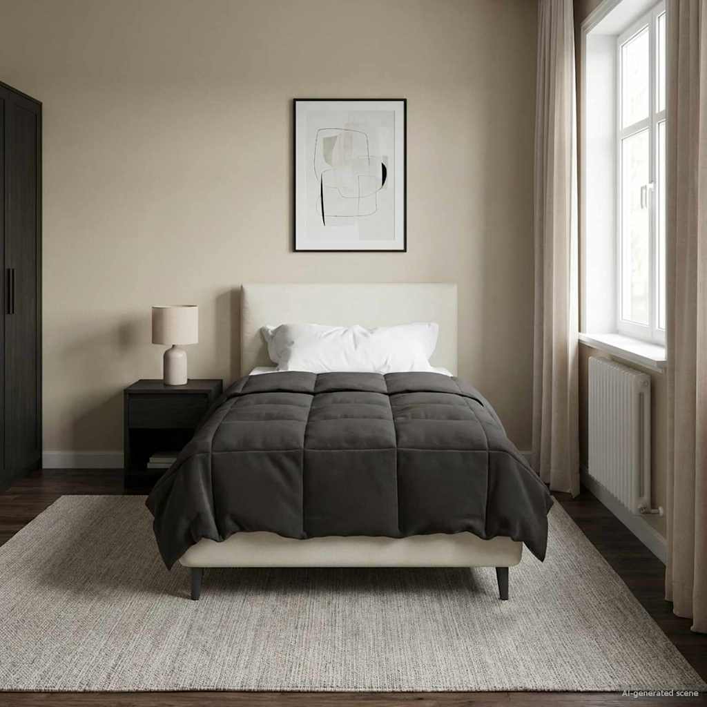 vidaXL Letni Kołdra Kwiłtowany Antracyt 140 x 220 cm Mikrofibra