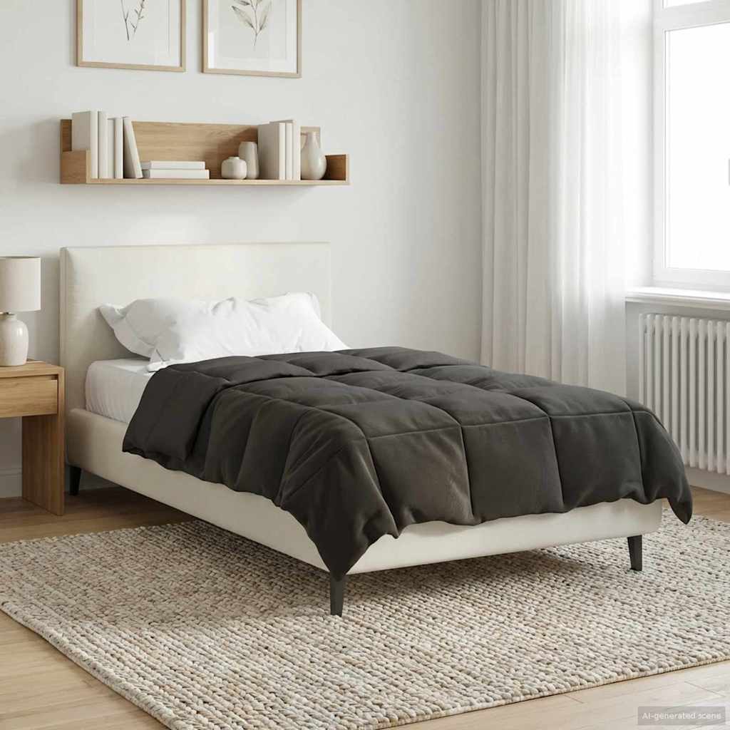 vidaXL Letni Kołdra Kwiłtowany Antracyt 155 x 220 cm Mikrofibra