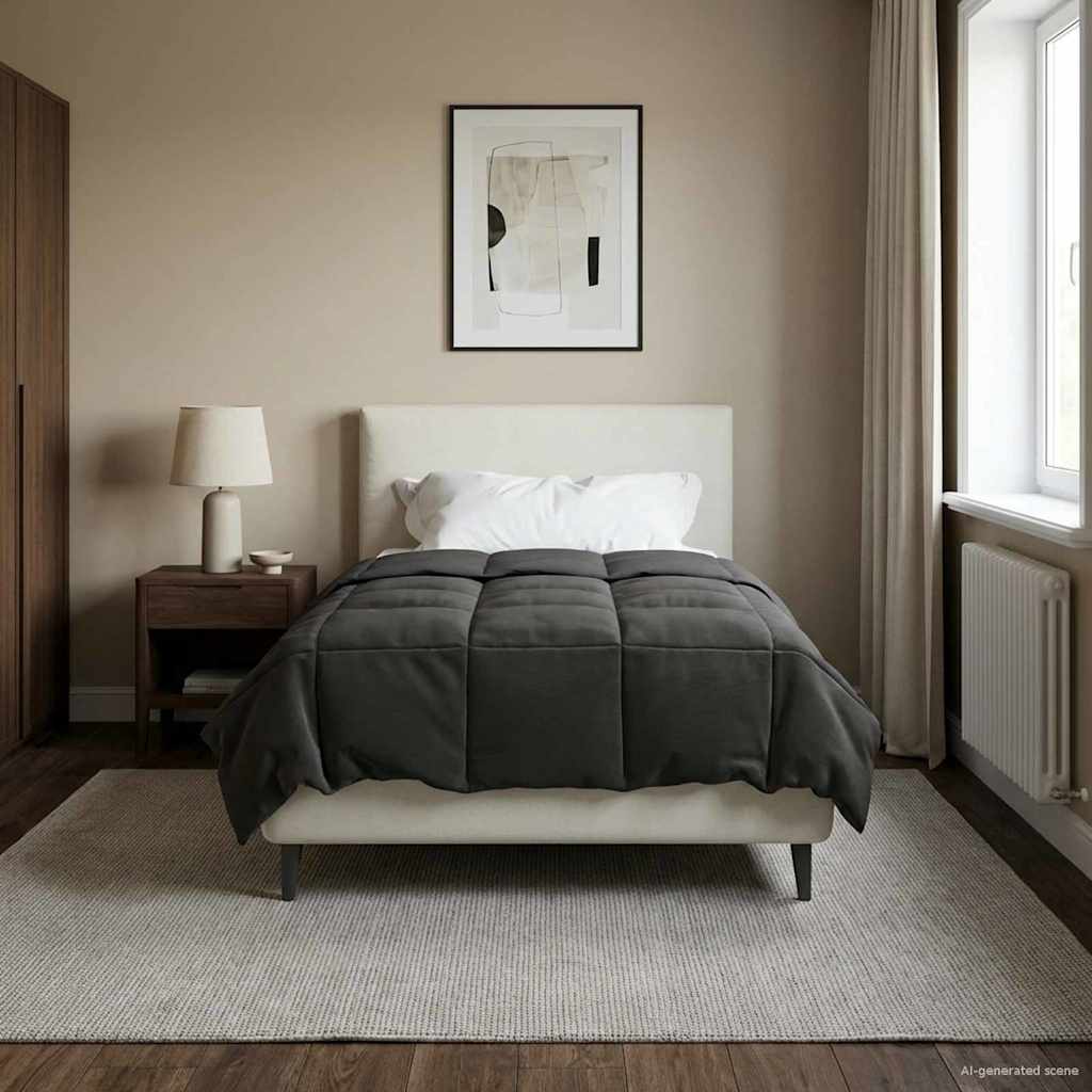 vidaXL Letni Kołdra Kwiłtowany Antracyt 155 x 220 cm Mikrofibra