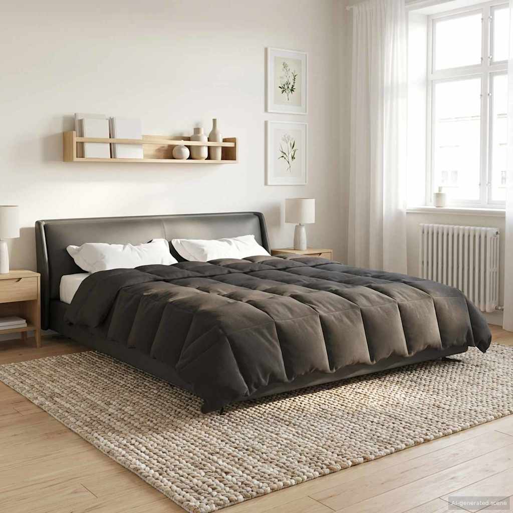 vidaXL Letni Kołdra Kwiłtowany Antracyt 200 x 220 cm Mikrofibra