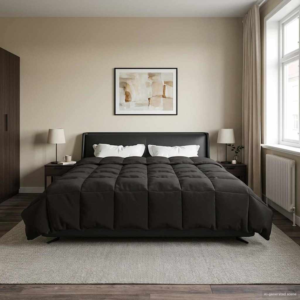 vidaXL Letni Kołdra Kwiłtowany Antracyt 200 x 220 cm Mikrofibra