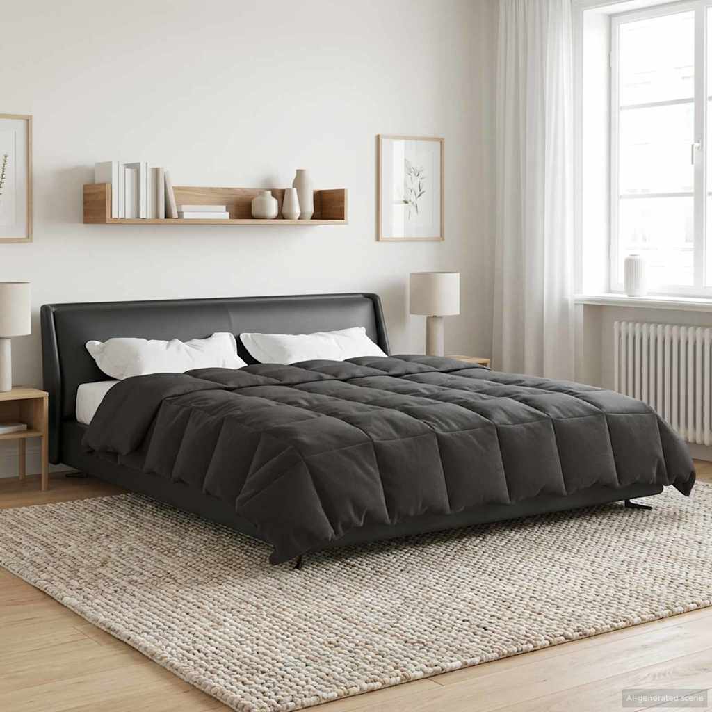 vidaXL Letni Kołdra Kwiłtowany Antracyt 220 x 240 cm Mikrofibra
