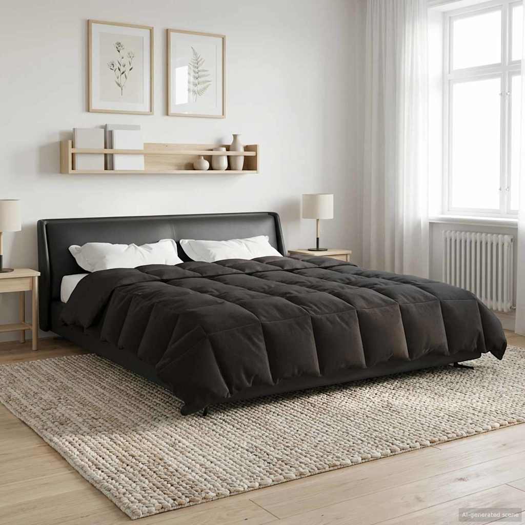 vidaXL Letni Kołdra Kwiłtowany Antracyt 220 x 260 cm Mikrofibra