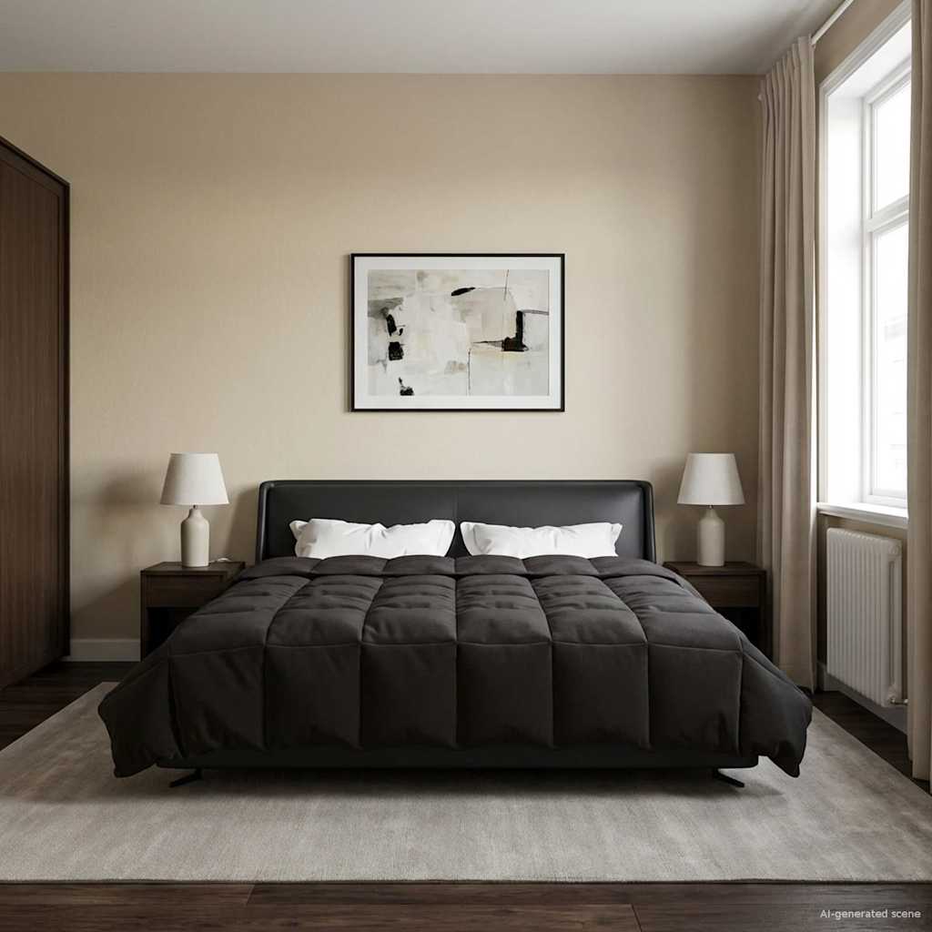 vidaXL Letni Kołdra Kwiłtowany Antracyt 220 x 260 cm Mikrofibra
