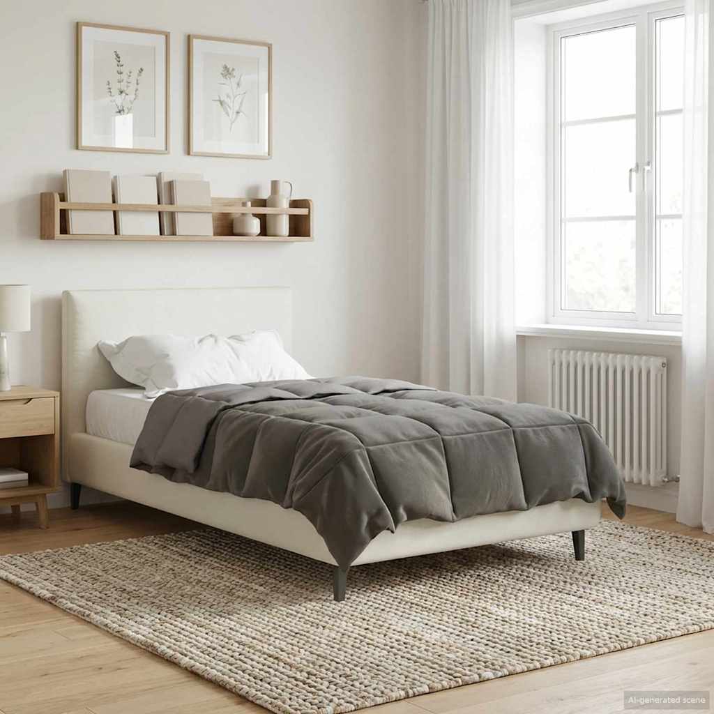 vidaXL Letni Kołdra Kwiłtowany Jasnoszary 135 x 200 cm Mikrofibra