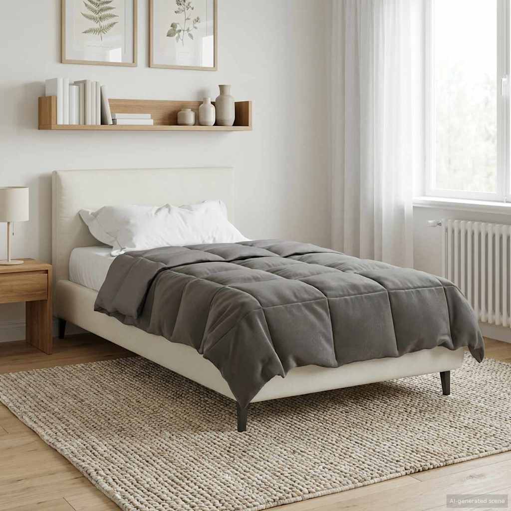 vidaXL Letni Kołdra Kwiłtowany Jasnoszary 155 x 200 cm Mikrofibra