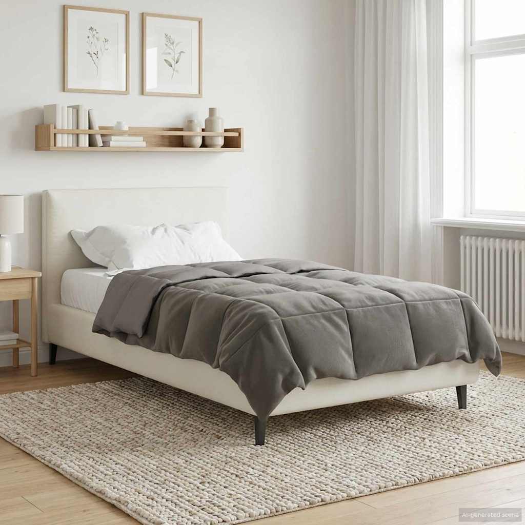 vidaXL Letni Kołdra Kwiłtowany Jasnoszary 140 x 220 cm Mikrofibra