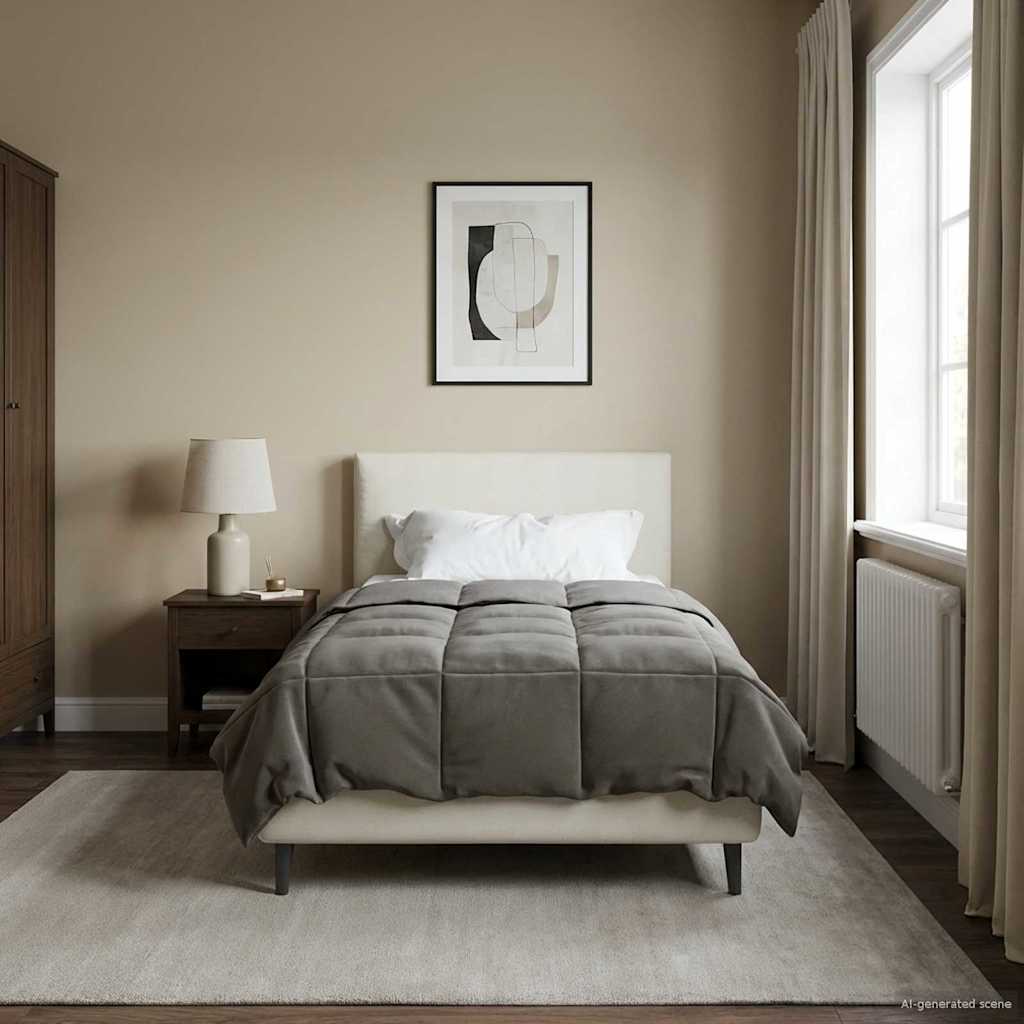 vidaXL Letni Kołdra Kwiłtowany Jasnoszary 140 x 220 cm Mikrofibra