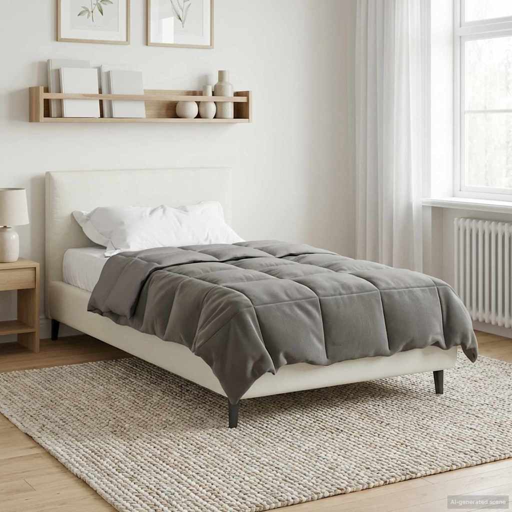 vidaXL Letni Kołdra Kwiłtowany Jasnoszary 155 x 220 cm Mikrofibra