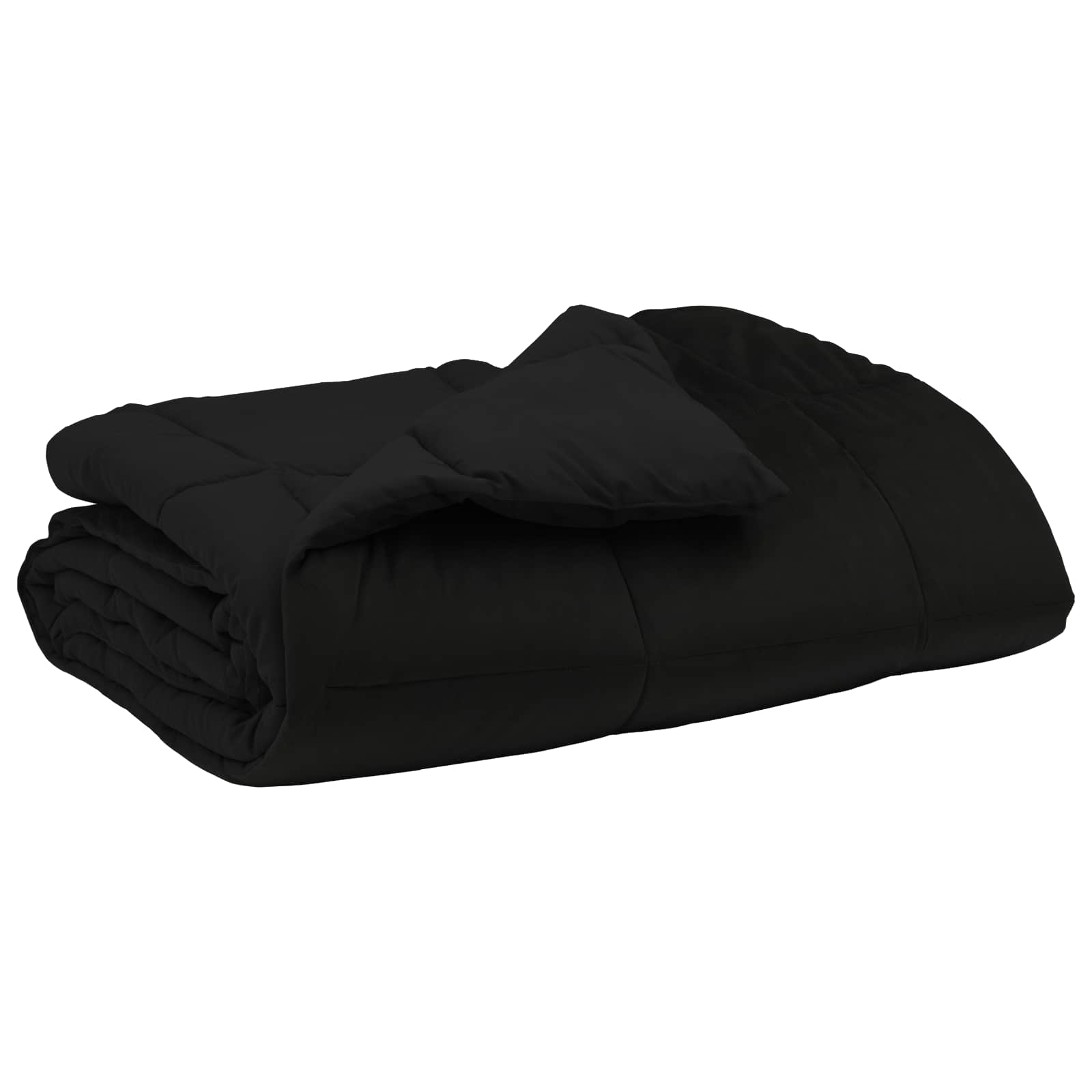 vidaXL Letni Kołdra Kwiłtowany Czarny 140 x 200 cm Mikrofibra