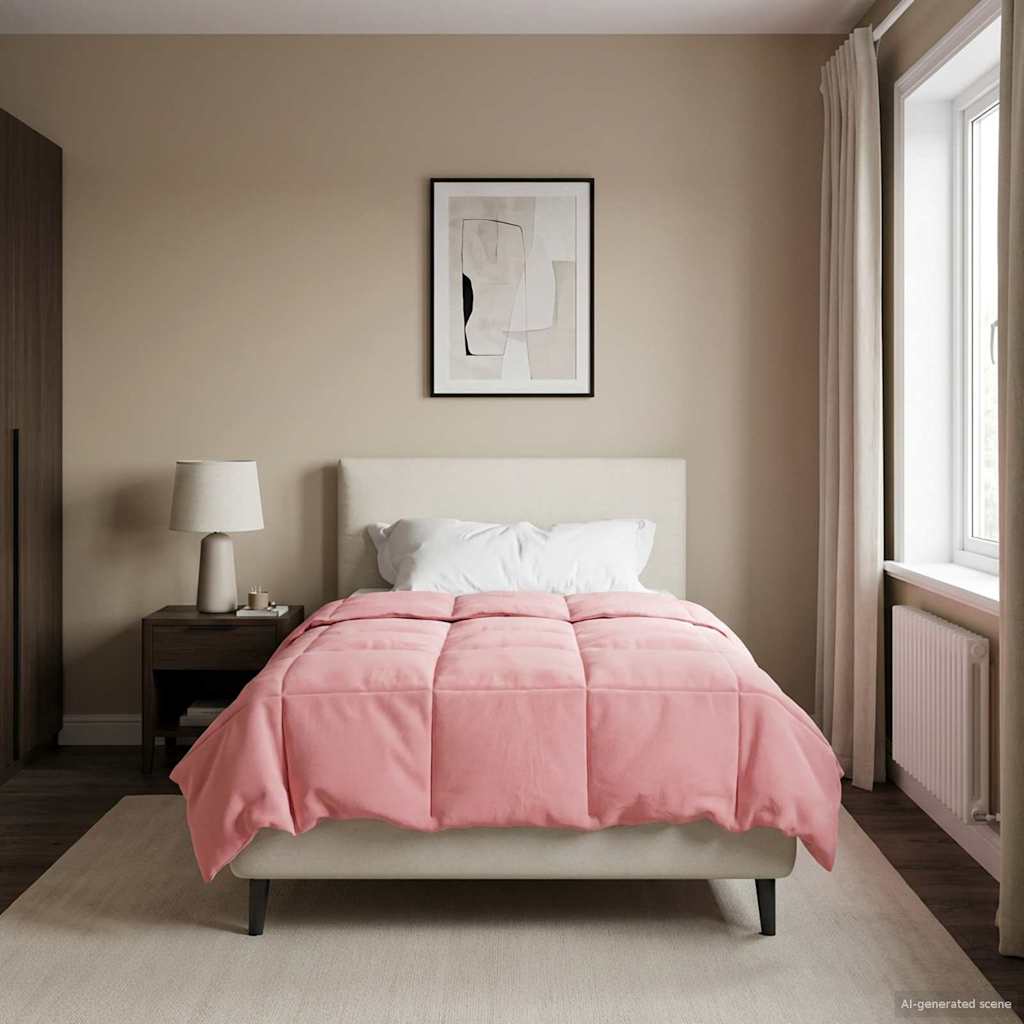 vidaXL Letni Kołdra Kwiłtowany Różowy 140 x 200 cm Mikrofibra