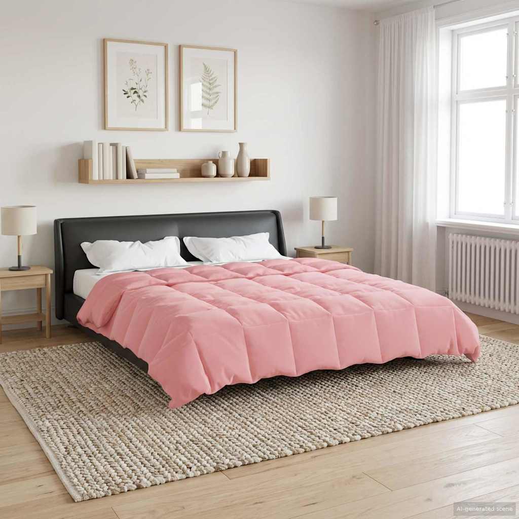 vidaXL Letni Kołdra Kwiłtowany Różowy 200 x 200 cm Mikrofibra