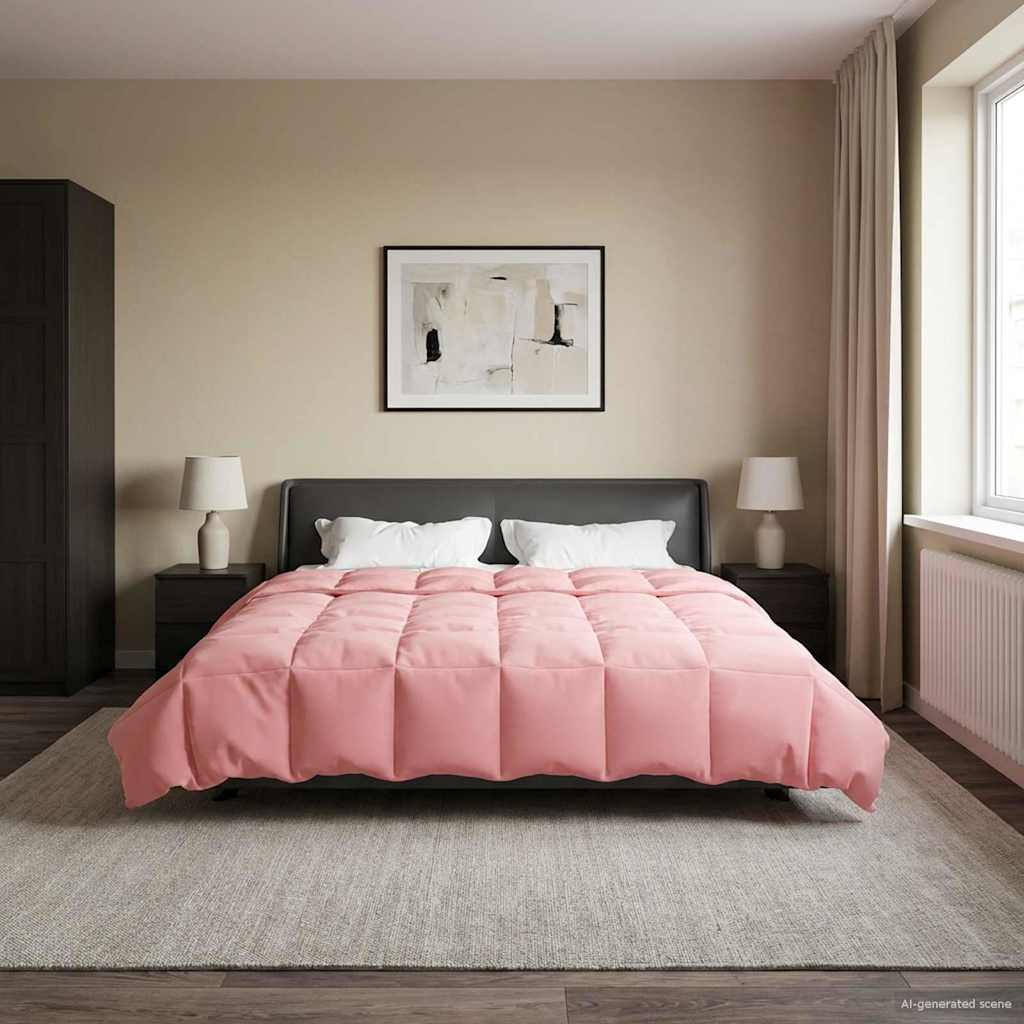 vidaXL Letni Kołdra Kwiłtowany Różowy 200 x 200 cm Mikrofibra