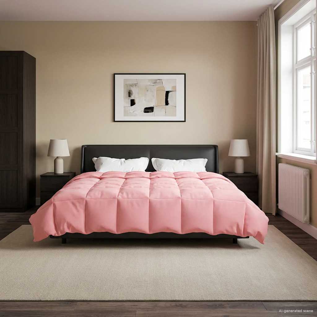 vidaXL Letni Kołdra Kwiłtowany Różowy 200 x 240 cm Mikrofibra