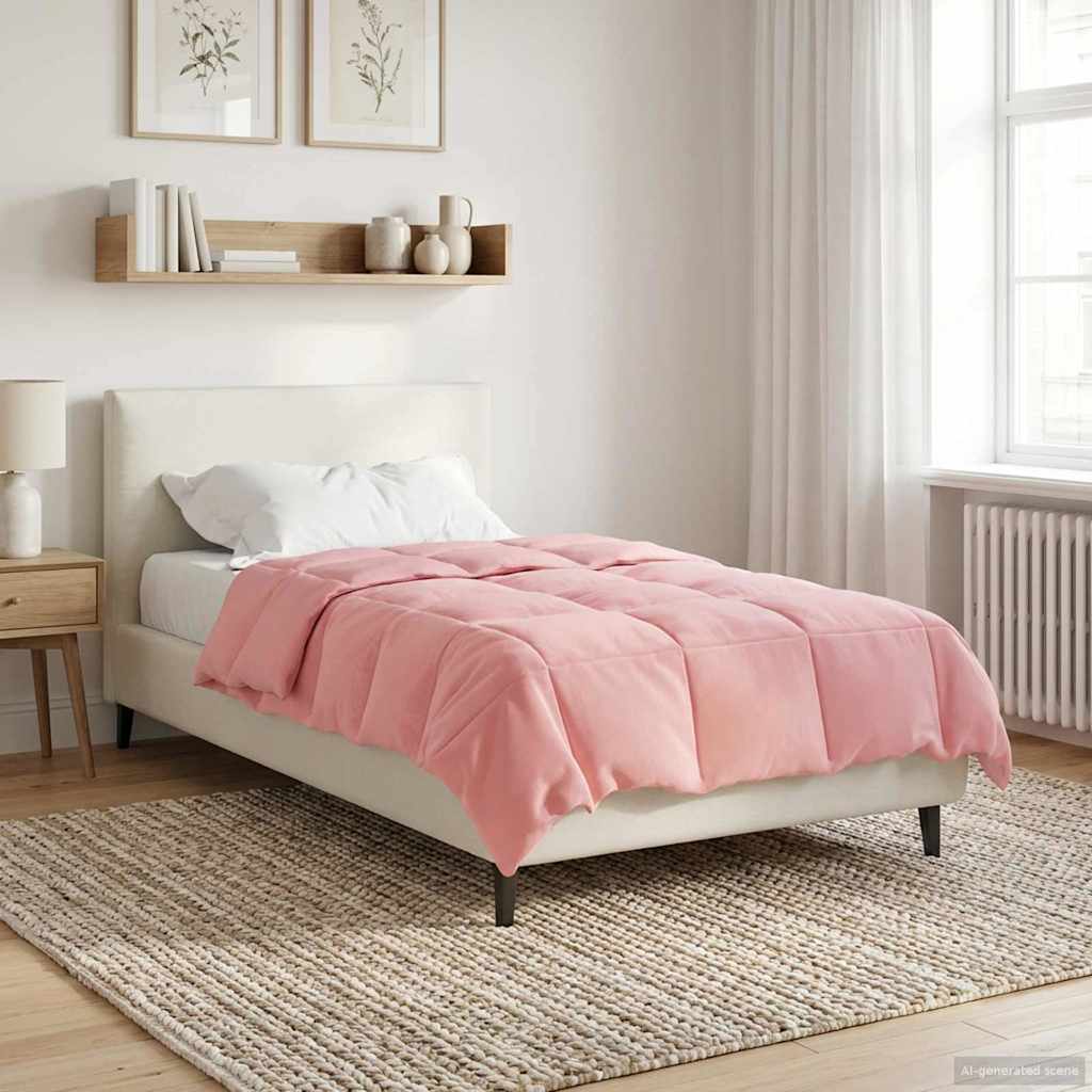 vidaXL Letni Kołdra Kwiłtowany Różowy 135 x 220 cm Mikrofibra