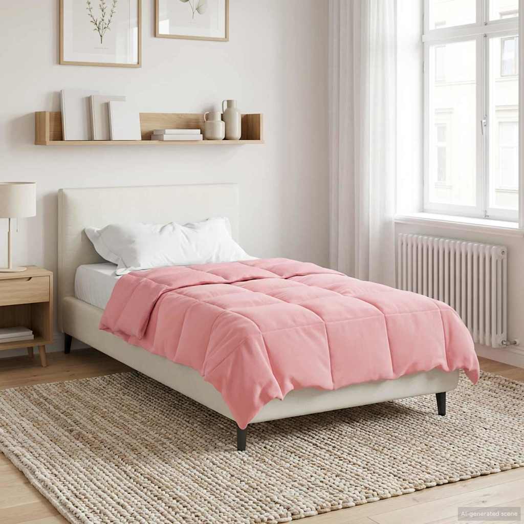 vidaXL Letni Kołdra Kwiłtowany Różowy 140 x 220 cm Mikrofibra